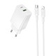 МЗП Borofone BAS76A Source PD30W+QC3.0 (1USB-A/1C) + кабель Type-C to Lightning White