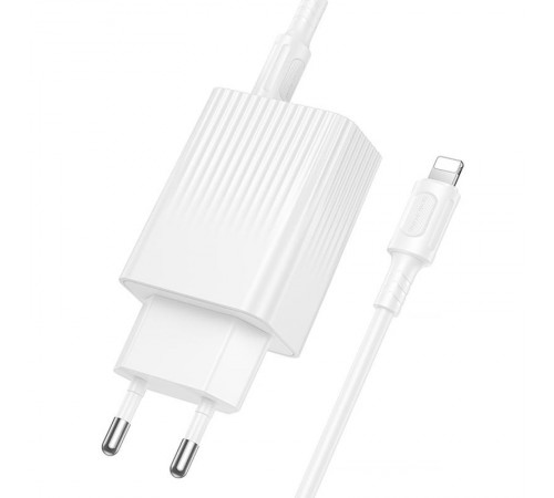 МЗП Borofone BAS76A Source PD30W+QC3.0 (1USB-A/1C) + кабель Type-C to Lightning White