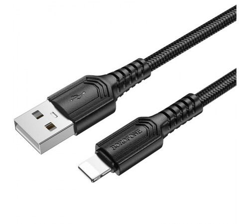 Дата кабель Borofone BX116 Certain USB to Lightning 2.4A (1m) Black
