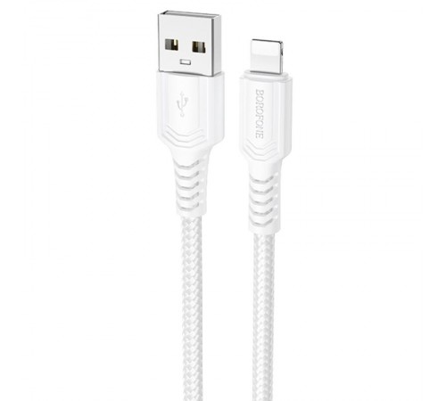 Дата кабель Borofone BX116 Certain USB to Lightning 2.4A (1m) White