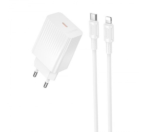МЗП Borofone BAS73A Source PD20W (1USB-C) + кабель Type-C to Lightning White