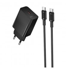 МЗП Borofone BAS73A Source PD20W (1USB-C) + кабель Type-C to Type-C Black