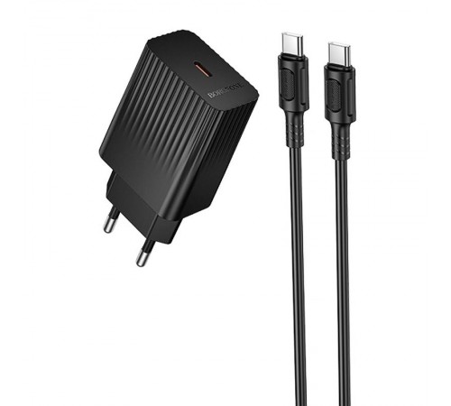 МЗП Borofone BAS73A Source PD20W (1USB-C) + кабель Type-C to Type-C Black