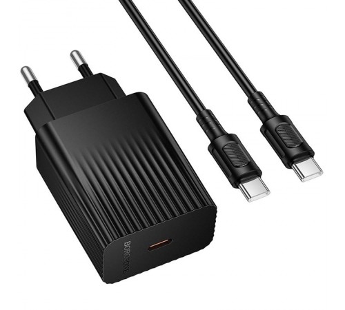 МЗП Borofone BAS73A Source PD20W (1USB-C) + кабель Type-C to Type-C Black
