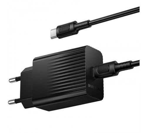МЗП Borofone BAS73A Source PD20W (1USB-C) + кабель Type-C to Type-C Black