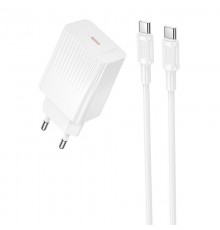 МЗП Borofone BAS73A Source PD20W (1USB-C) + кабель Type-C to Type-C White