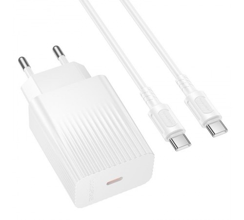 МЗП Borofone BAS73A Source PD20W (1USB-C) + кабель Type-C to Type-C White