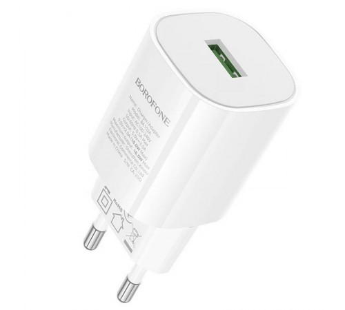 МЗП Borofone BA102A Pudding QC3.0 (1USB-A) White
