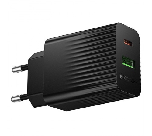 МЗП Borofone BAS76A Source PD30W+QC3.0 (1USB-A/1C) Black