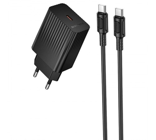 МЗП Borofone BAS75A Source PD30W (1USB-C) + кабель Type-C to Type-C Black