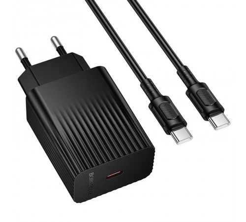 МЗП Borofone BAS75A Source PD30W (1USB-C) + кабель Type-C to Type-C Black