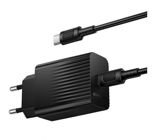 МЗП Borofone BAS75A Source PD30W (1USB-C) + кабель Type-C to Type-C Black