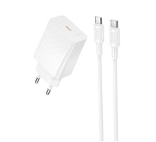 МЗП Borofone BAS75A Source PD30W (1USB-C) + кабель Type-C to Type-C White