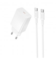 МЗП Borofone BAS75A Source PD30W (1USB-C) + кабель Type-C to Type-C White