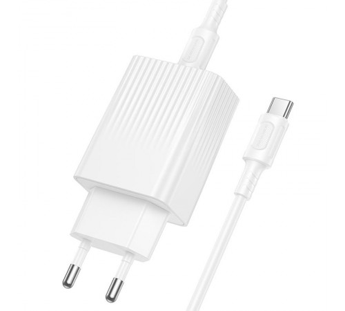 МЗП Borofone BAS75A Source PD30W (1USB-C) + кабель Type-C to Type-C White