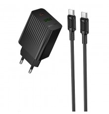 МЗП Borofone BAS76A Source PD30W+QC3.0 (1USB-A/1C) + кабель Type-C to Type-C Black