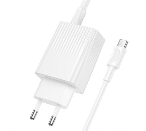 МЗП Borofone BAS76A Source PD30W+QC3.0 (1USB-A/1C) + кабель Type-C to Type-C White