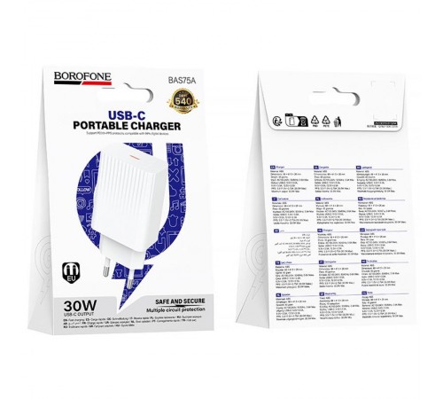 МЗП Borofone BAS75A Source PD30W (1USB-C) White