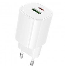 МЗП Borofone BA104A Pudding PD20W+QC3.0 (1USB-A/1C) White