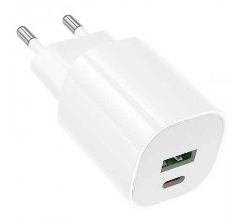 МЗП Borofone BA104A Pudding PD20W+QC3.0 (1USB-A/1C) White