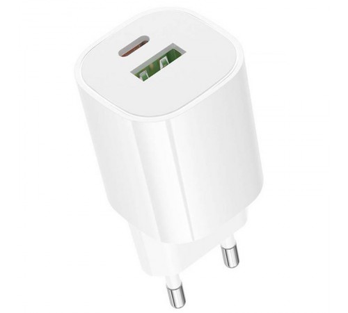 МЗП Borofone BA104A Pudding PD20W+QC3.0 (1USB-A/1C) White
