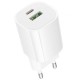 МЗП Borofone BA104A Pudding PD20W+QC3.0 (1USB-A/1C) White