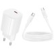 МЗП Borofone BA103A Pudding PD20W (1USB-C) + кабель Type-C to Type-C White