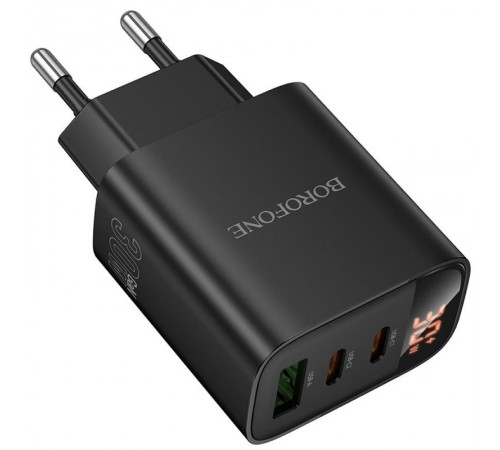 МЗП Borofone BA98A Ilustre with digital display PD30W (1USB-A/2C) Black