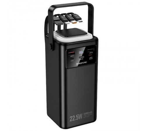 Портативний ЗП Power Bank Borofone BJ65A High 22.5W+PD20W with cable 50000 mAh Black