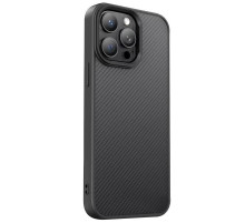 TPU чохол Carbon Protective with Magsafe для Apple iPhone 14 Pro (6.1") Black