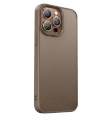 TPU чохол Carbon Protective with Magsafe для Apple iPhone 14 Pro (6.1") Coffee