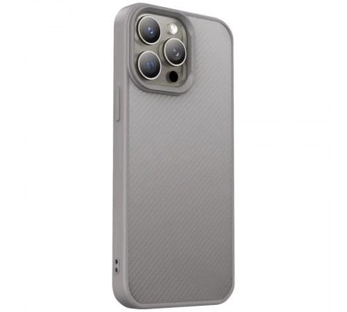 TPU чохол Carbon Protective with Magsafe для Apple iPhone 14 Pro (6.1") Grey