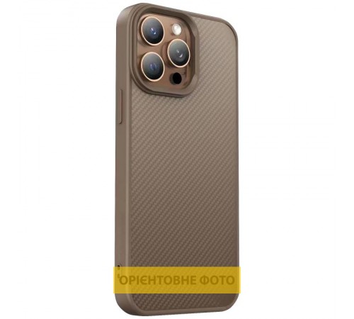 TPU чохол Carbon Protective with Magsafe для Apple iPhone 17 (6.3") Coffee