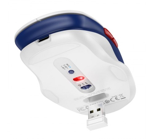 Миша бездротова Hoco GM40 Dixon RGB dual-mode Space White
