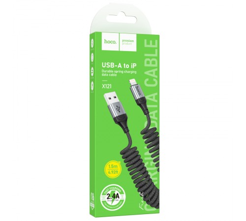 Дата кабель Hoco X121 Nuevo USB to Lightning 2.4A (1.5m) Black