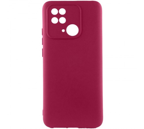 Чохол Silicone Cover Ummi Lakshmi Full Camera (AA) для Xiaomi Redmi 10C Бордовий / Marsala