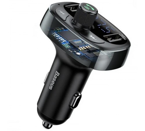 АЗП FM модулятор Baseus S-09 Overseas Edition 3.4A (2USB-A) (CCMT000301) Black