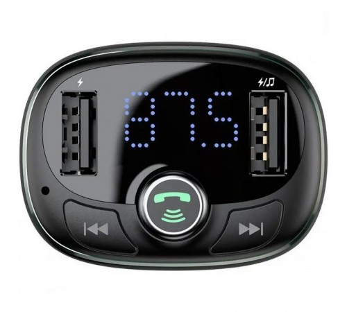 АЗП FM модулятор Baseus S-09 Overseas Edition 3.4A (2USB-A) (CCMT000301) Black