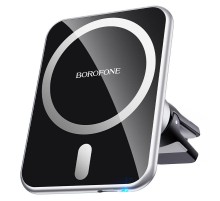 Автотримач з БЗП Borofone BH43 Magnetic 15W Black steel