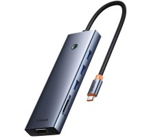 Перехідник HUB Baseus UltraJoy 10-Port (Type-C to HDMI+VGA+USB3.0*3+PD+RJ45+SD/TF3+3.5mm) (80C8) Slate Grey