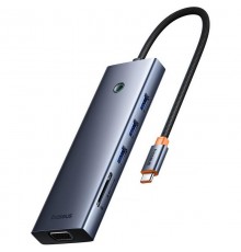 Перехідник HUB Baseus UltraJoy 10-Port (Type-C to HDMI+VGA+USB3.0*3+PD+RJ45+SD/TF3+3.5mm) (80C8) Slate Grey