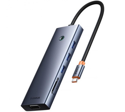 Перехідник HUB Baseus UltraJoy 10-Port (Type-C to HDMI+VGA+USB3.0*3+PD+RJ45+SD/TF3+3.5mm) (80C8) Slate Grey