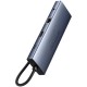 Перехідник HUB Baseus UltraJoy 10-Port (Type-C to HDMI+VGA+USB3.0*3+PD+RJ45+SD/TF3+3.5mm) (80C8) Slate Grey