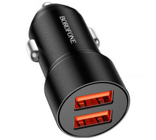 АЗП Borofone BZ19B Metal Dual QC3.0 36W (2USB-A) Black