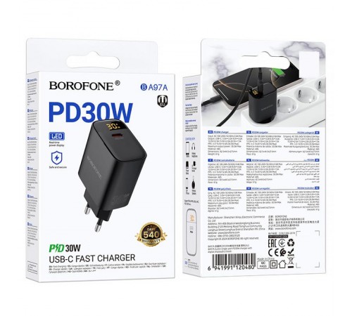 МЗП Borofone BA97A PD30W (1USB-C) Black