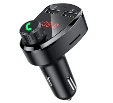 АЗП FM модулятор Hoco DE24 QC3.0 (2USB-A) Black
