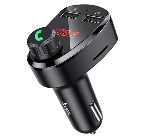 АЗП FM модулятор Hoco DE24 QC3.0 (2USB-A) Black