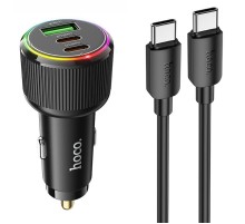 АЗП Hoco NZ17 High Power 45W (1USB-A/2C) + кабель Type-C to Type-C Black