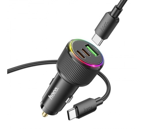 АЗП Hoco NZ17 High Power 45W (1USB-A/2C) + кабель Type-C to Type-C Black