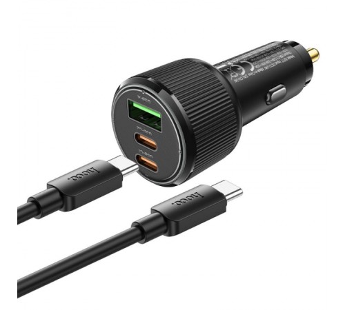 АЗП Hoco NZ17 High Power 45W (1USB-A/2C) + кабель Type-C to Type-C Black